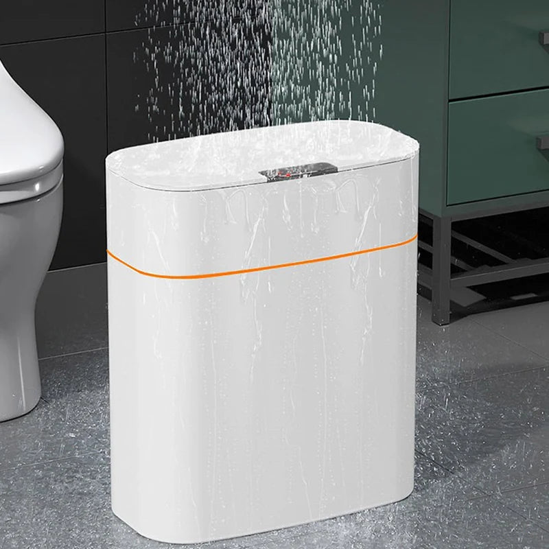 Smart Trash Bin. High-Tech Waterproof Bathroom Trash can with Lid with  13/16L