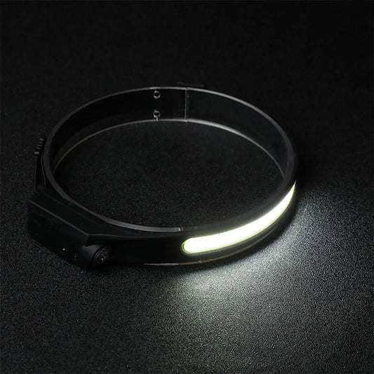 Rechargeable LED Headlamp with 5 Lighting Modes – Sensor Head Torch for Camping, Fishing & Outdoor Activities
